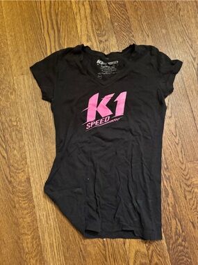 Black T-Shirt with Pink Logo